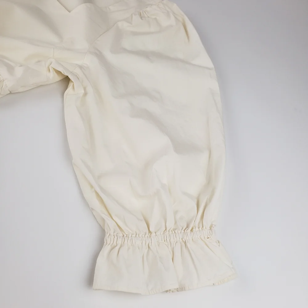 Madewell NWT Poplin Lizzie Babydoll Dress 12 Puffed Sleeves-Tiered Lighthouse - Picture 10 of 15